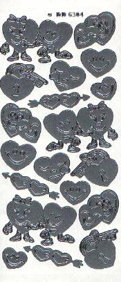 013S-Peel Cute Hearts Silver - DD6304
