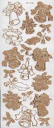 029G-Peel Christmas Holly And Bells Gold - DD7023