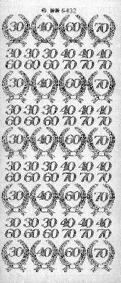 031S-Peel Numbers 60 40 20 Silver - DD6432