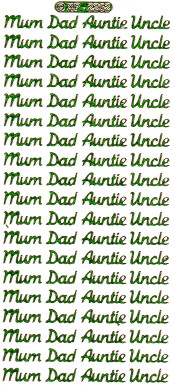 XP2262 Mum Dad Auntie Uncle Holographic Green