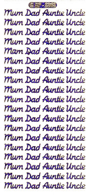 XP2262 Mum Dad Auntie Uncle Holographic Purple