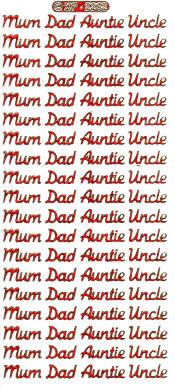 XP2262 Mum Dad Auntie Uncle Holographic Red