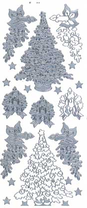 069S-Peel Christmas Trees Silver -DD7001