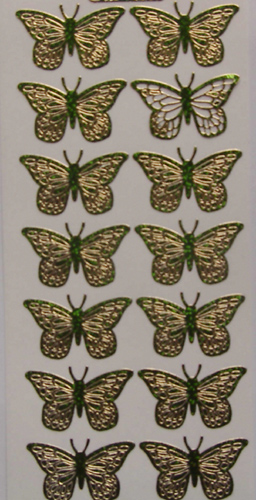 070GR-Peel Butterflies Holographic Green - XP5811
