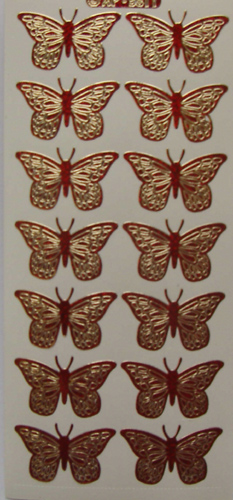 070R-Peel Butterflies Holographic Red - XP5811