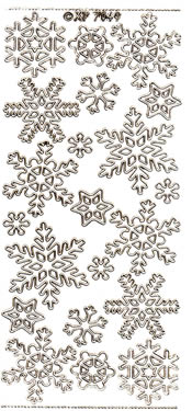 075GT-Peel Snowflakes Gold Transparent - MD357069