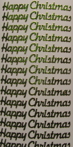 076-GR-Peel Happy Christmas Holographic Green -XP2702