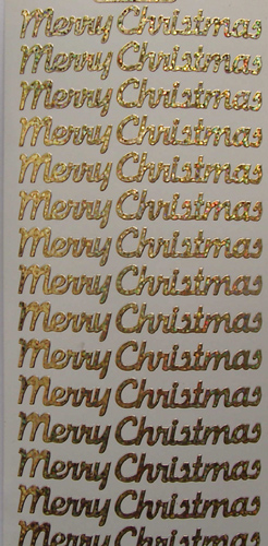077G-Peel  Merry Christmas Holographic Gold -XP2706