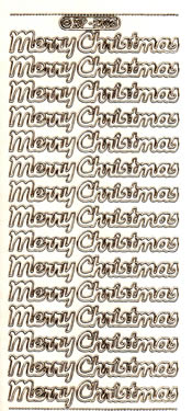 077GT-Peel Merry Christmas Holographic Gold Transparent -XP2706