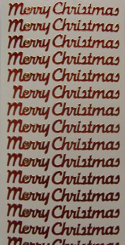 077R-Peel Merry Christmas Holographic Red - XP2706