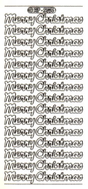 077ST-Peel Merry Christmas Large Silver Transparent -XP2706
