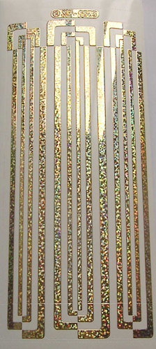 078G-Peel Straight lines and corners Holographic Gold -XP6573