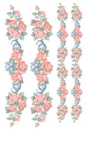 Pink Rose Borders Rub On - 1003JEF