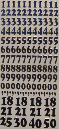 Numbers Holographic Blue - 116B-Peel