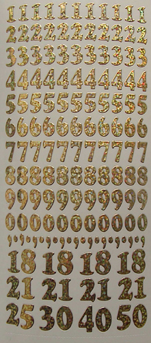 Numbers Holographic Gold - 116G-Peel