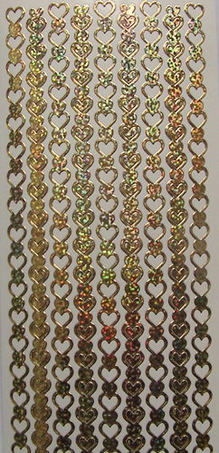 Heart Borders Holographic Gold - 117G-Peel