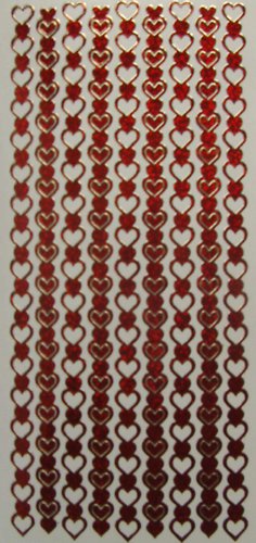 Heart Borders Holographic Red - 117R-Peel