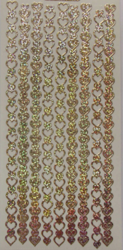 Heart Borders Holographic Silver - 117S-Peel