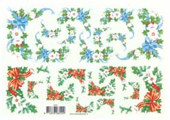 Red and Blue Ribbon tied Flowers - 118550