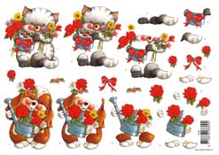 Floral Cat and Dog - 118609