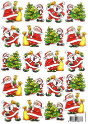 Jolly Santa with bell, Sack and Christmas Tree - 118877