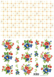 Bunch of Blue and Red Flowers - 118911