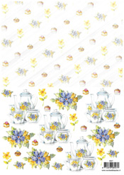 Flowers and Tea Pot and Cups - 118927