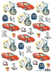 Motor bike and Sports Car - 118931