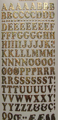 118G-Peel Capital Letters Holographic Gold -XP1551