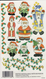 EZ Rub On Festive Santaand#39 s and Holly - 1203STE