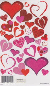 EZ Rub On Glitter Hearts - 1224GROY