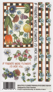EZ Rub ON Glittered Beautiful Flower Friends - 1238GTHO