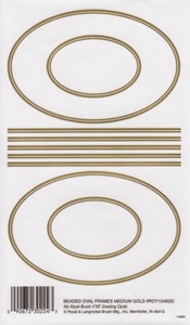 EZ Rub On Beaded Oval Frames Medium Gold - 1246GDROY