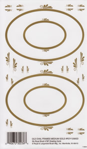 EZ Rub On Old Oval Frames Medium Gold - 1258GDROY
