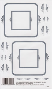 EZ Rub On Old Square Frames Small Silver - 1261SVROY