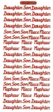 Daughter Son Nephew Niece Holographic Red - 129R-Peel