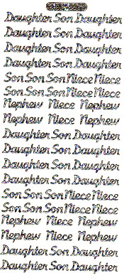 Daughter Son Nephew Niece Holographic Silver - 129HS-Peel