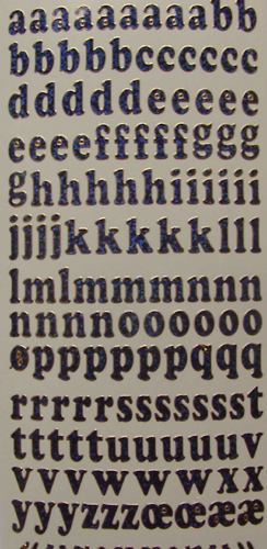 Lower Case Letters Holographic Blue - 132B-Peel