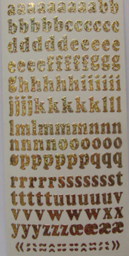 Lower Case Letters Holographic Gold - 132G-Peel