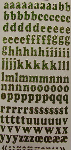 Lower Case Letters Holographic Green - 132GR-Peel