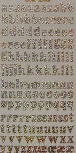 Lower Case Letters Holographic Silver - 132S-Peel