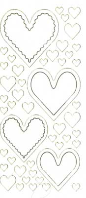 Hearts Various Sizes Transparent Silver - 135S-Peel