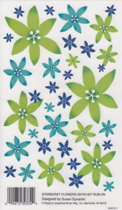 EZ Rub On Starburst Flowers - 1407SYN