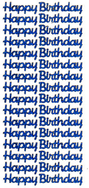 Happy Birthday Holographic Blue - 149B-Peel