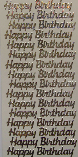 Happy Birthaday holographic Silver - 149S-Peel