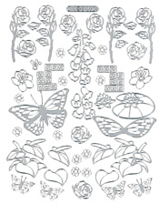 156G-Peel 3D Butterflies and Flowers Gold - 3DS8021
