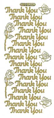 Large Thank You With Rose Silver - 167S-Peel