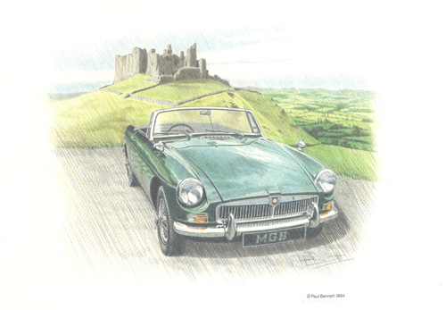 Car MG Roadster 1 pack of 6 print - 1692