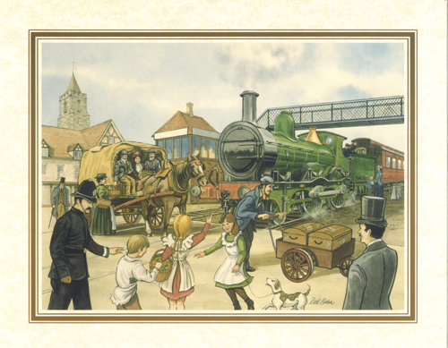 Trains at the crossing 1 Pack of 6 Prints - 1694