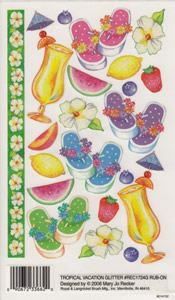 EZ Rub ON Glittered Tropical Vacation - 1724GREC